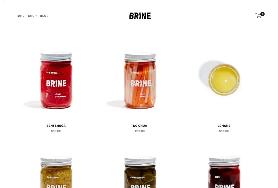 Brine — шаблон Squarespace