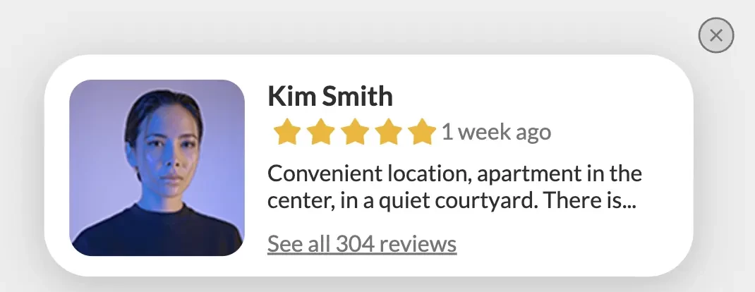 Приклад віджета з позитивним відгуком Приклад віджета з позитивним відгуком