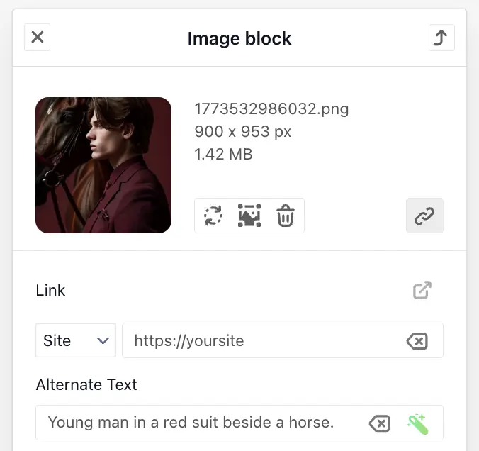 В редакторе eSputnik вы всегда видите, сколько “весит” изображение в вашем письме