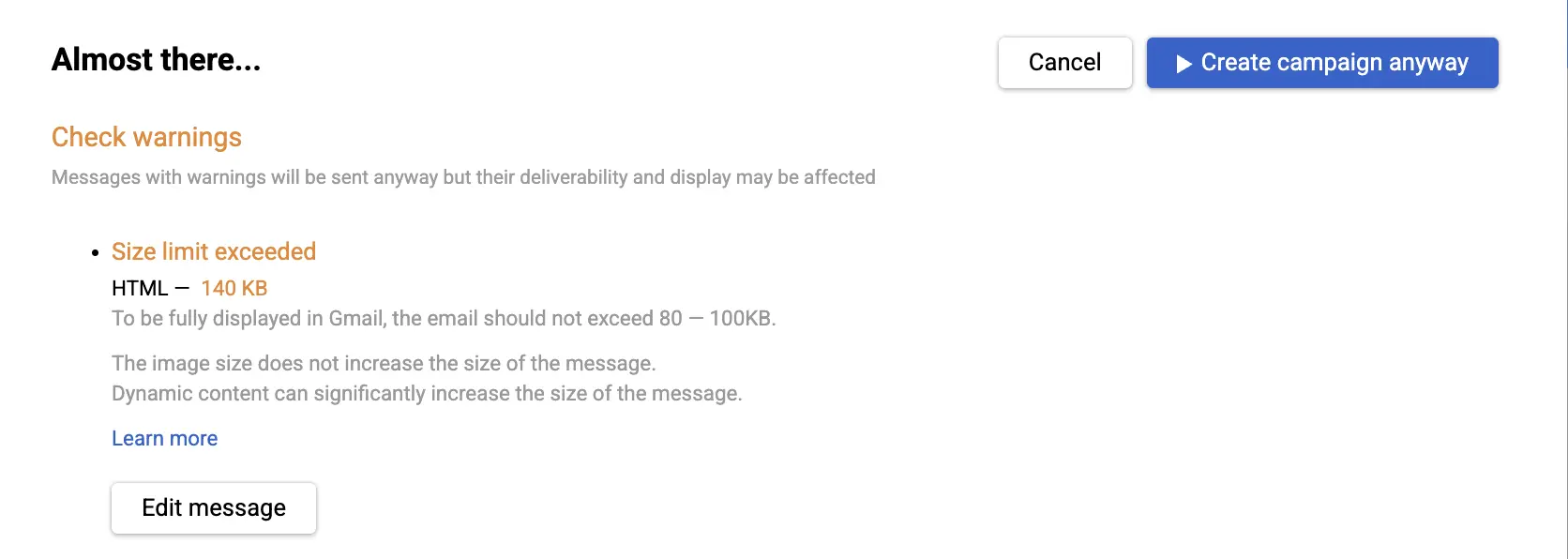 Как система eSputnik предупреждает о проблемах с письмом