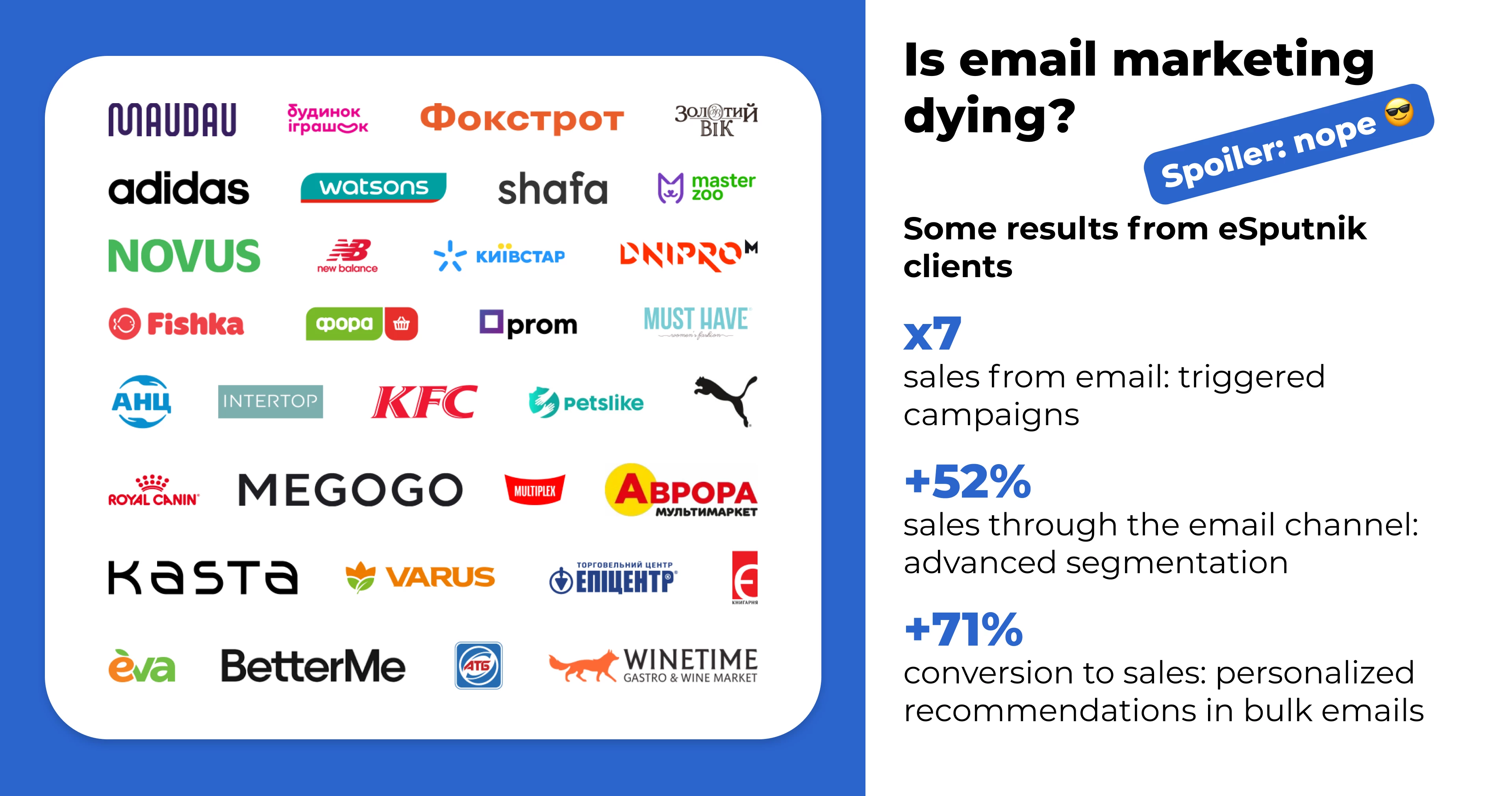 Клиенты, которые выбирают email-маркетинг, и их результаты Клиенты, которые выбирают email-маркетинг, и их результаты