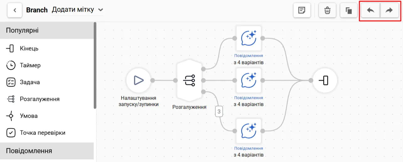 “Скасувати”/“Повторити”