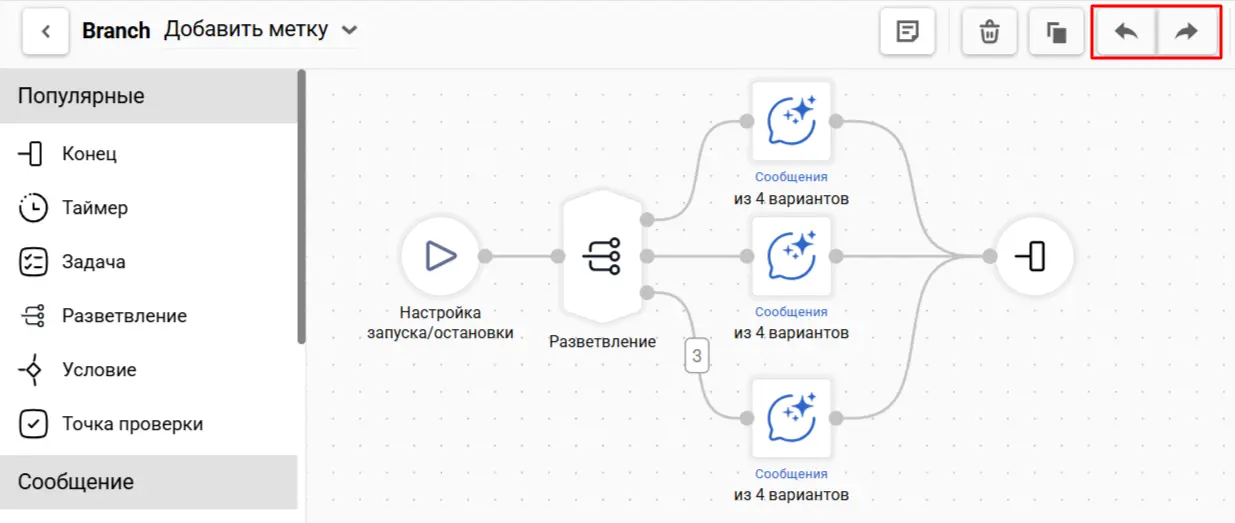 “Отменить”/“Повторить”