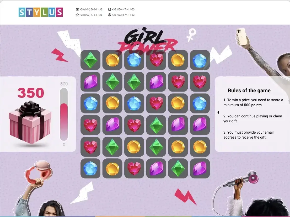 Игра "Три в ряд" Игра "Три в ряд"