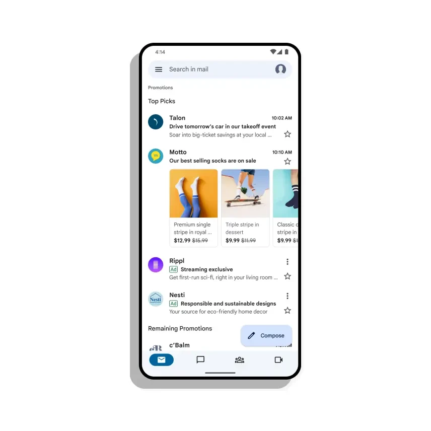 Приклад листа з анотаціями у вкладці “Пропозиції” з гайда Gmail 