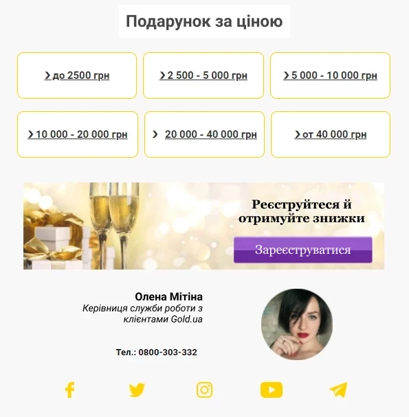 Динамічні блоки у відправленій розсилці