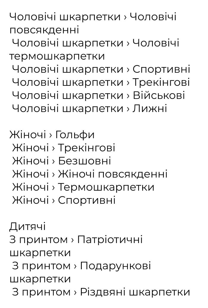 Усі категорії, відправлені у відповідності з подією CategoryPage