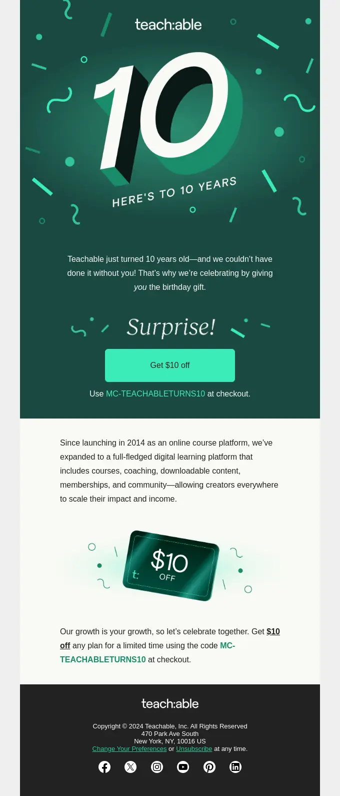 Приклад вітання до дня народження бренду