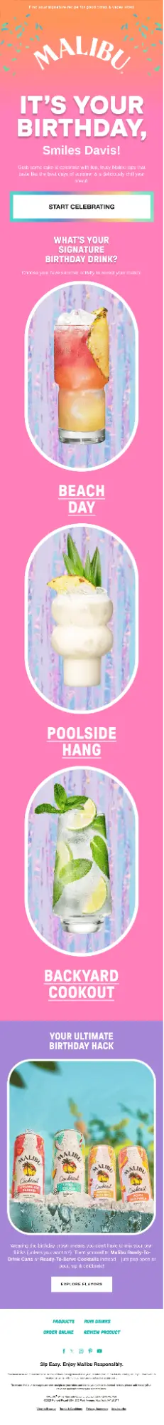 Приклад яскравого листа до дня народження клієнта