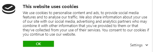 Пример разрешения на сбор cookies