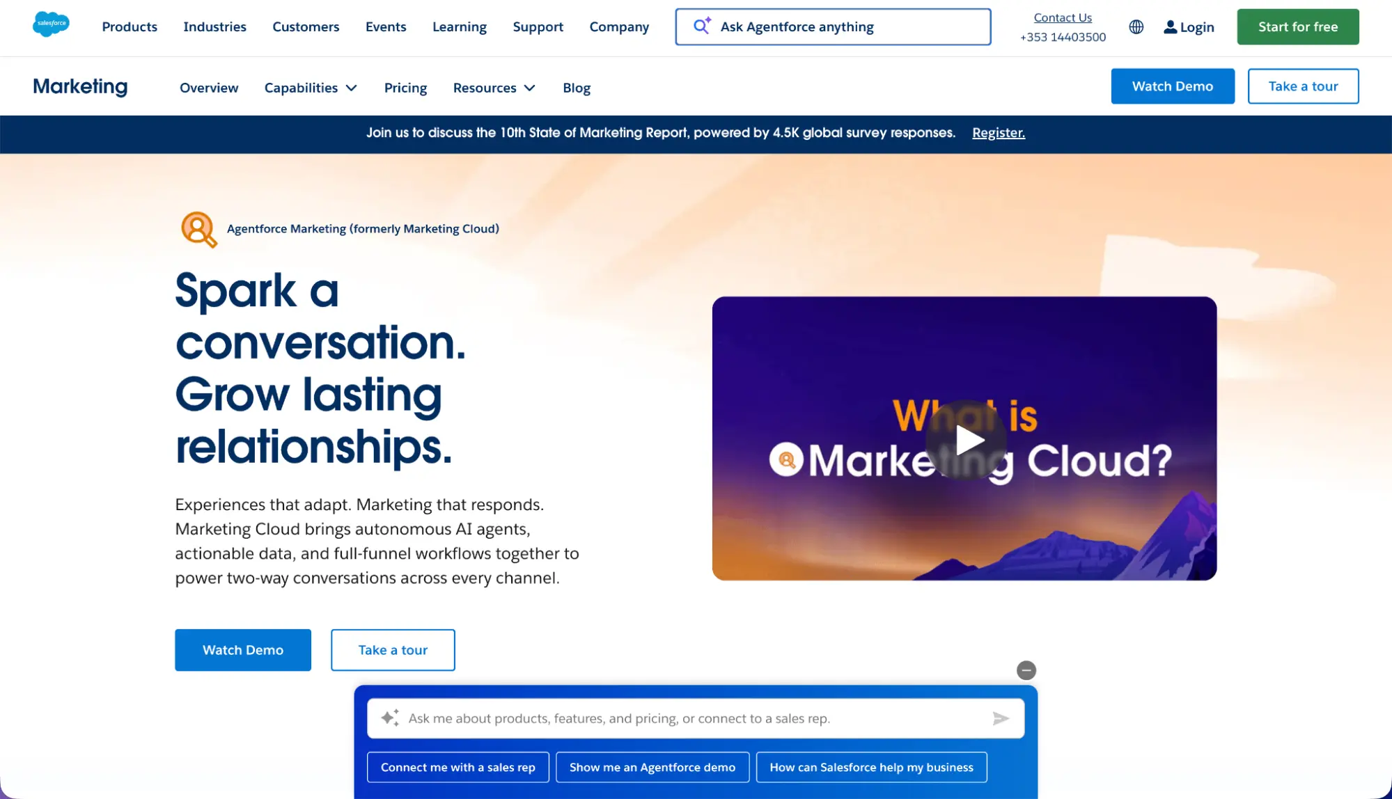Веб-сторінка Salesforce Marketing Cloud 