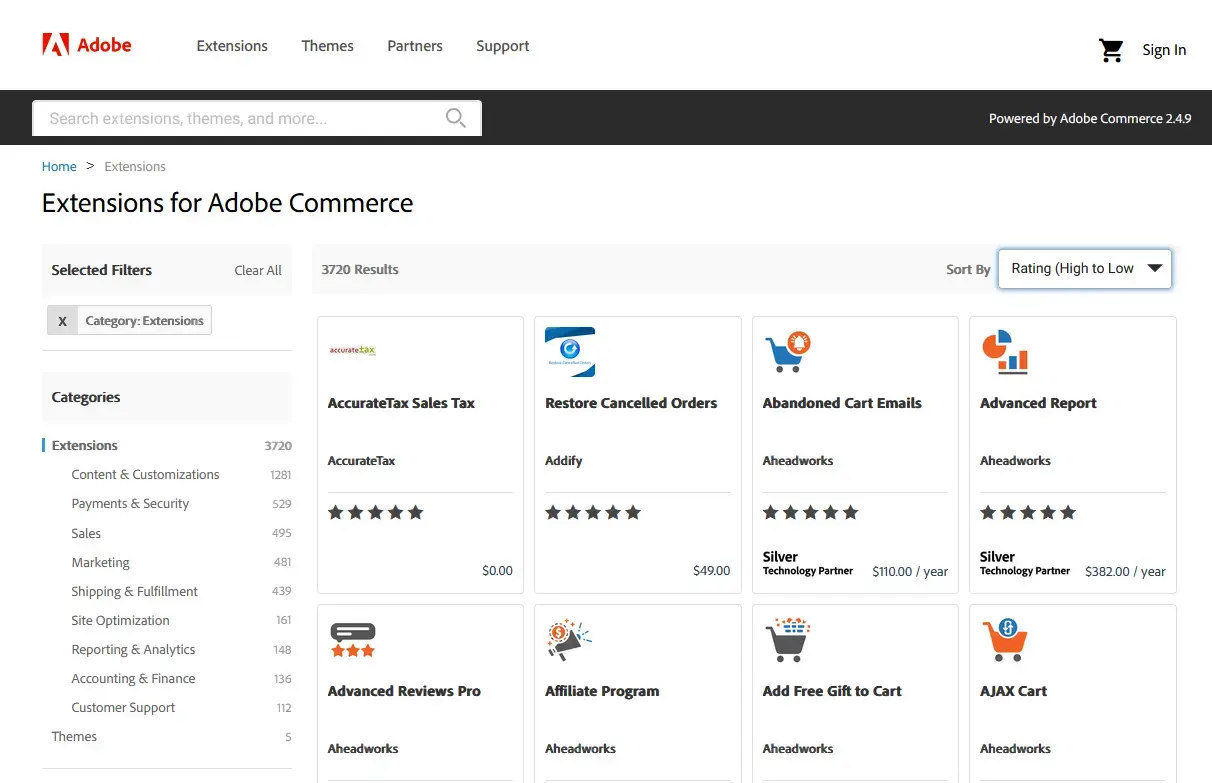 Adobe Commerce Marketplace пропонує понад 3700 розширень для Magento Adobe Commerce Marketplace пропонує понад 3700 розширень для Magento