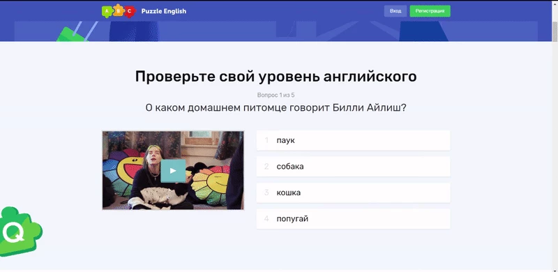 Пример использования квиза