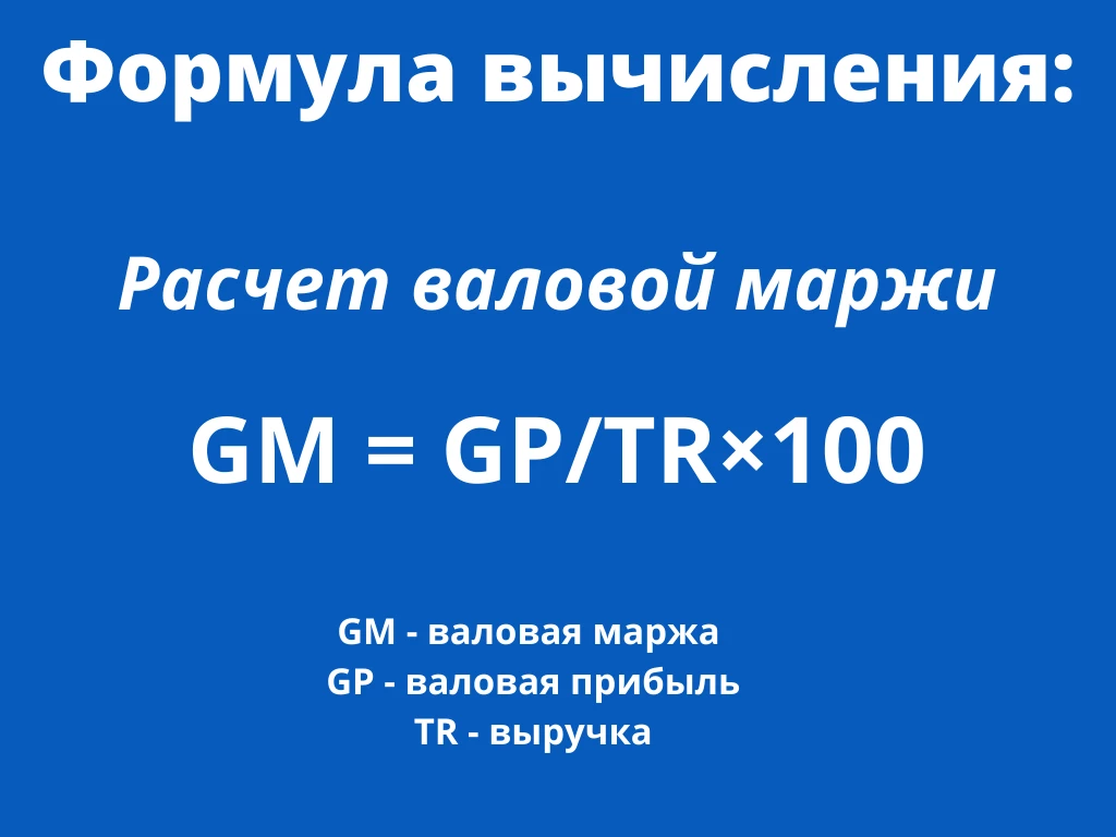 Формула для расчета валовой маржи в процентах